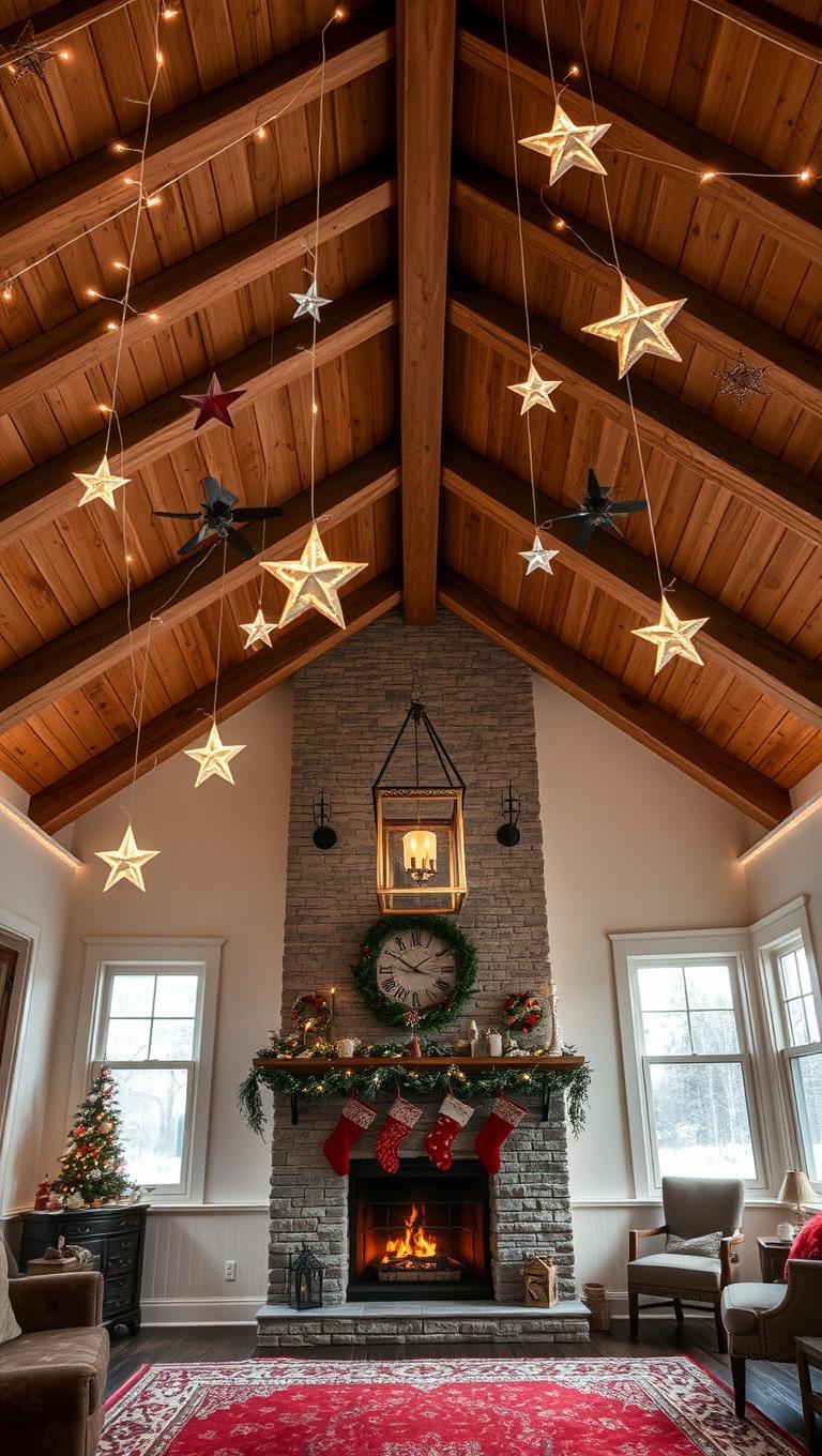 7. Ceiling Decor and Star Ornaments