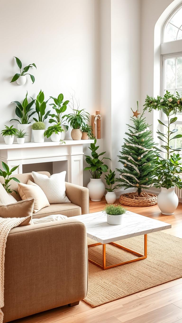 7. Greenery and Natural Elements in White Pots