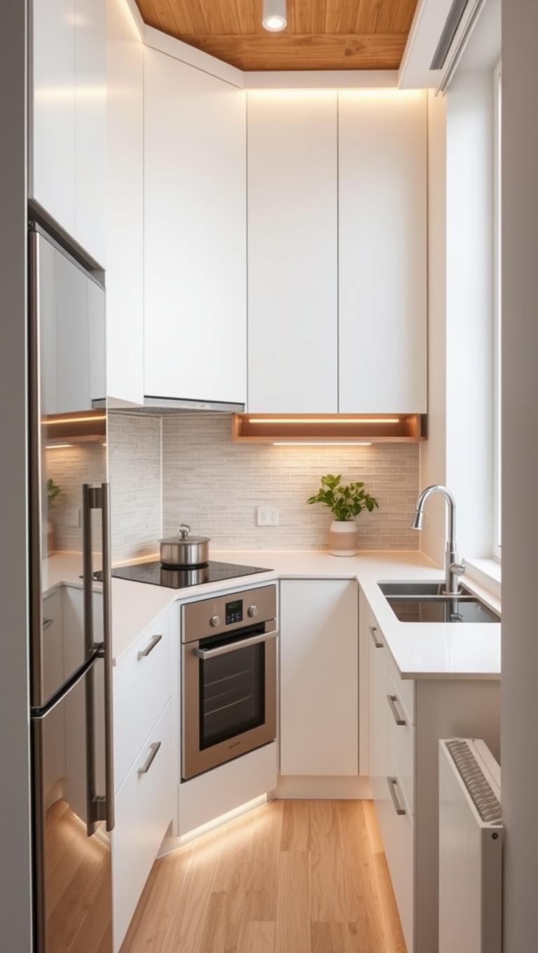 7. Under cabinet lighting for brightness