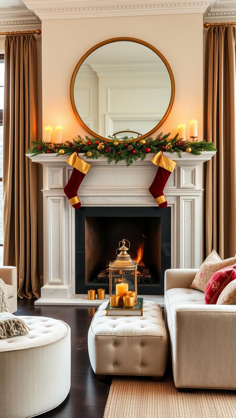 8. Fireplace mantel focal point