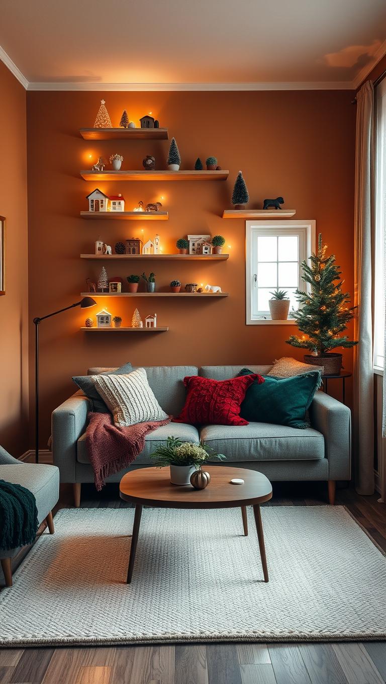 9. Floating Shelves for Mini Ornaments