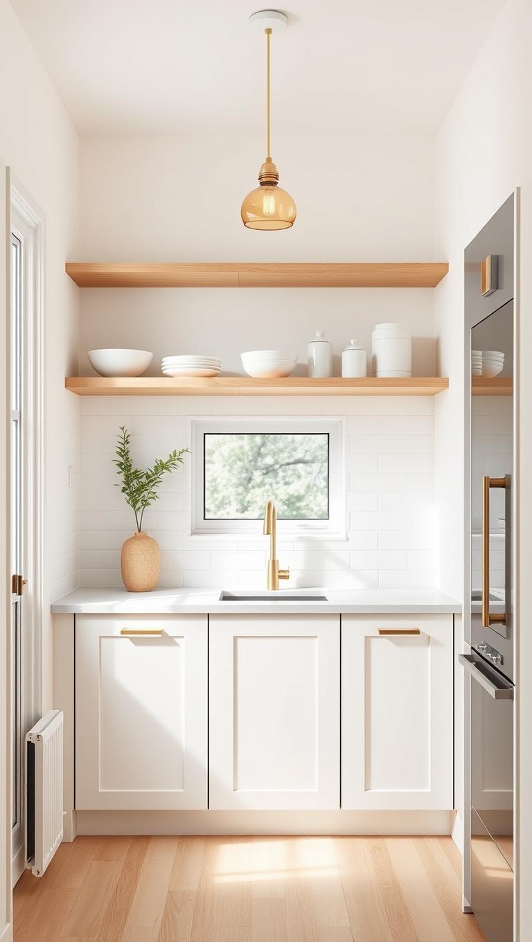 9. Open shelving with light tones