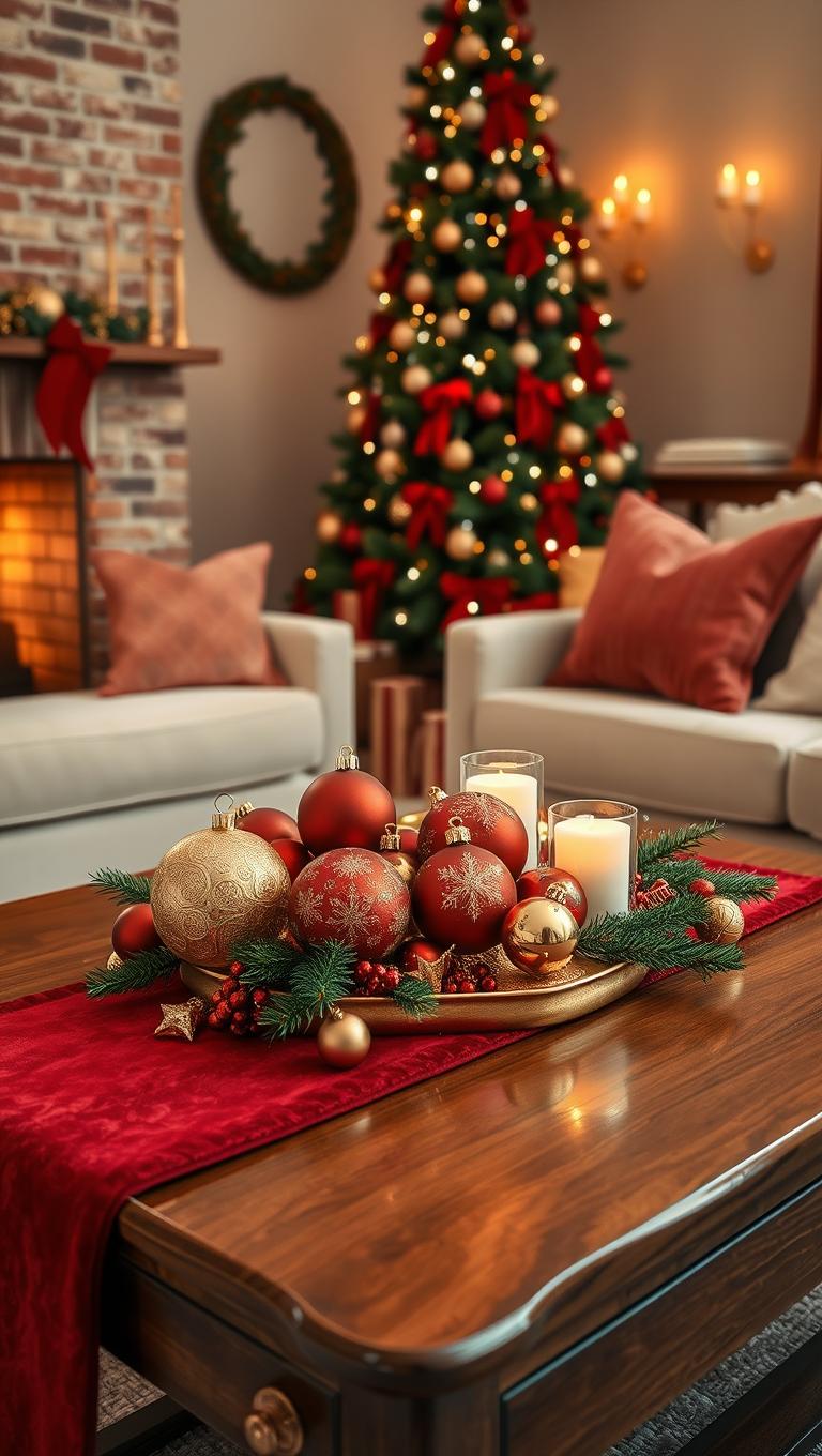 9. Ornaments Cluster on Coffee Table