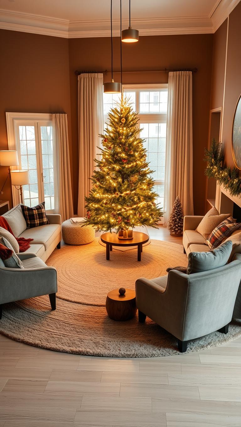 9. Round rug under tree for definition