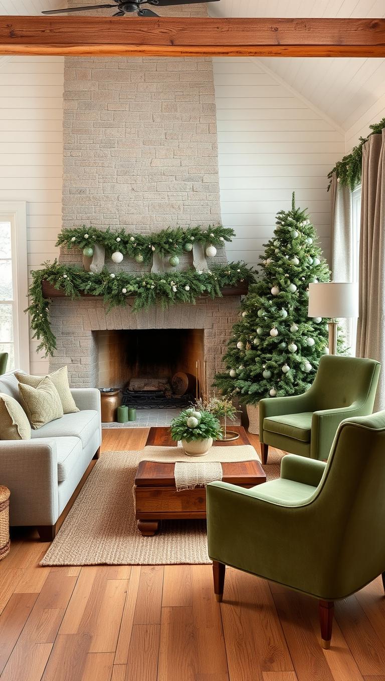 10. Monochrome Green and Burlap for a Rustic Farmhouse Feel