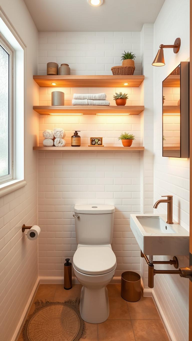 14. Shelves Above Toilet for Decor and Storage
