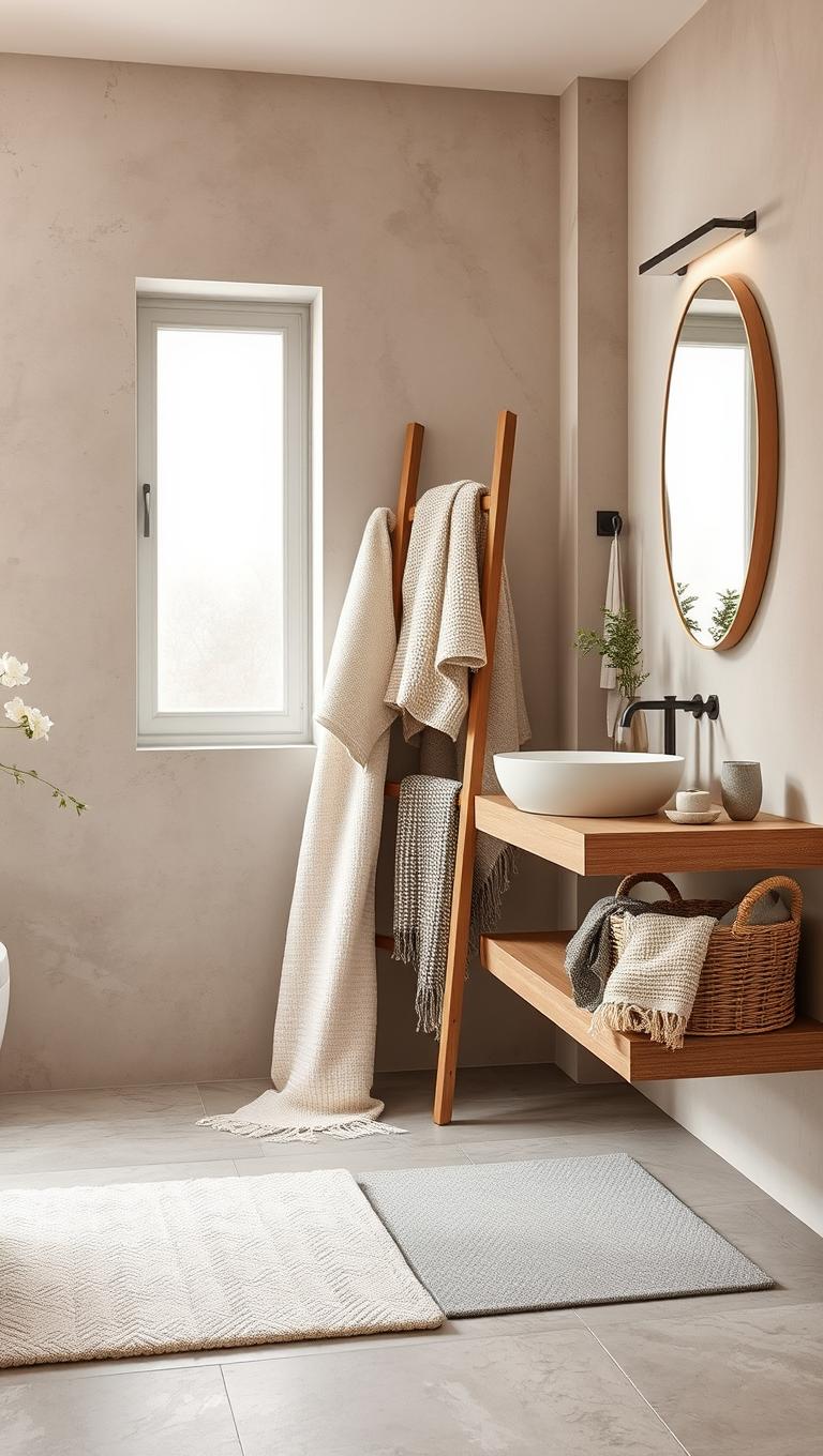 14. Textured Towels in Neutral Tones