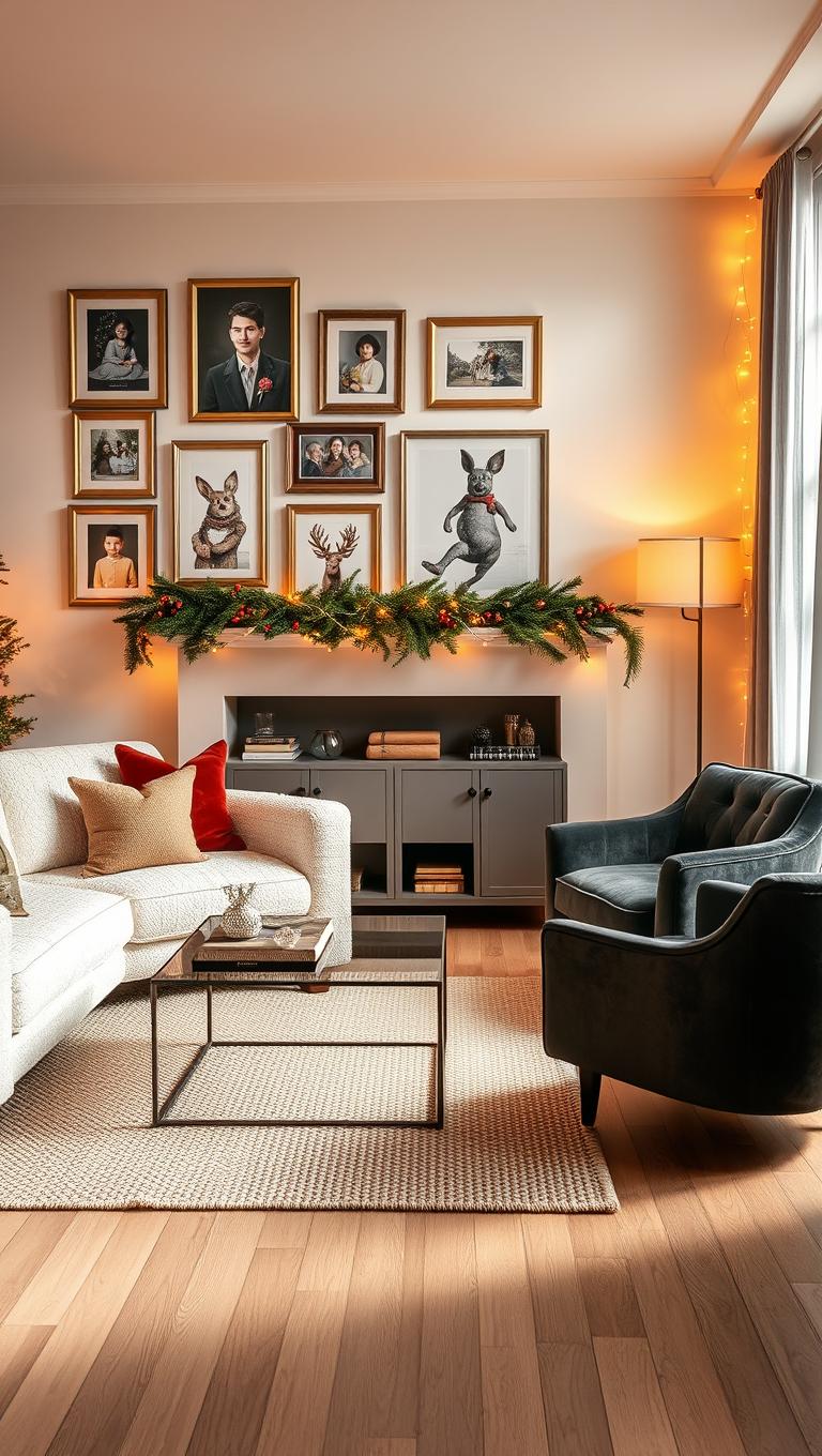 15. Foil Metallic Accents on Picture Frames