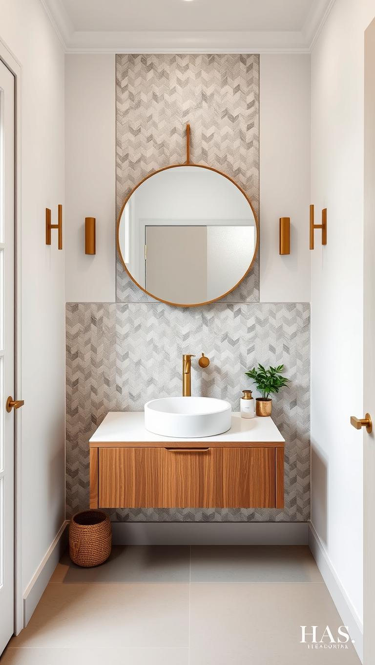 16. Accent Tile Wall Behind Vanity