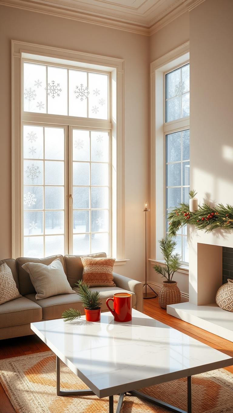 17. DIY Paper Snowflakes on Windows