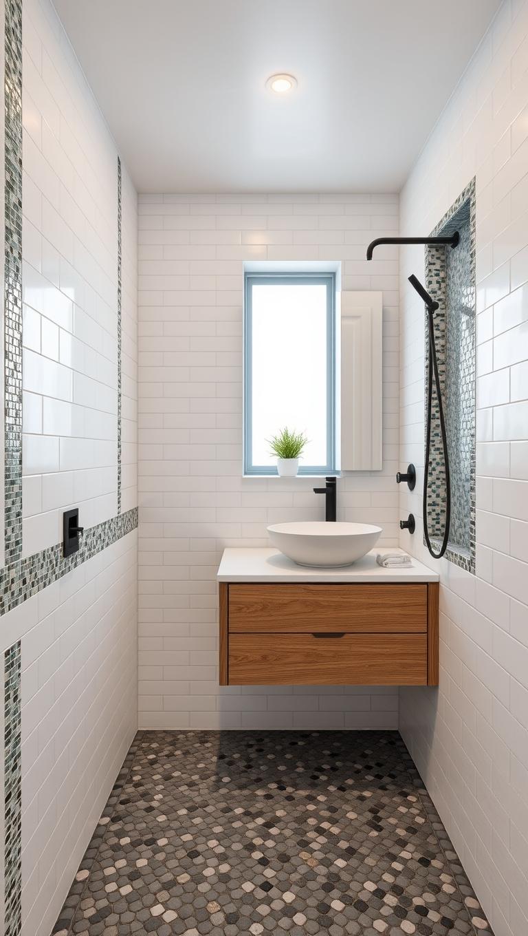 17. Mosaic Borders to Frame Walls and Vanities
