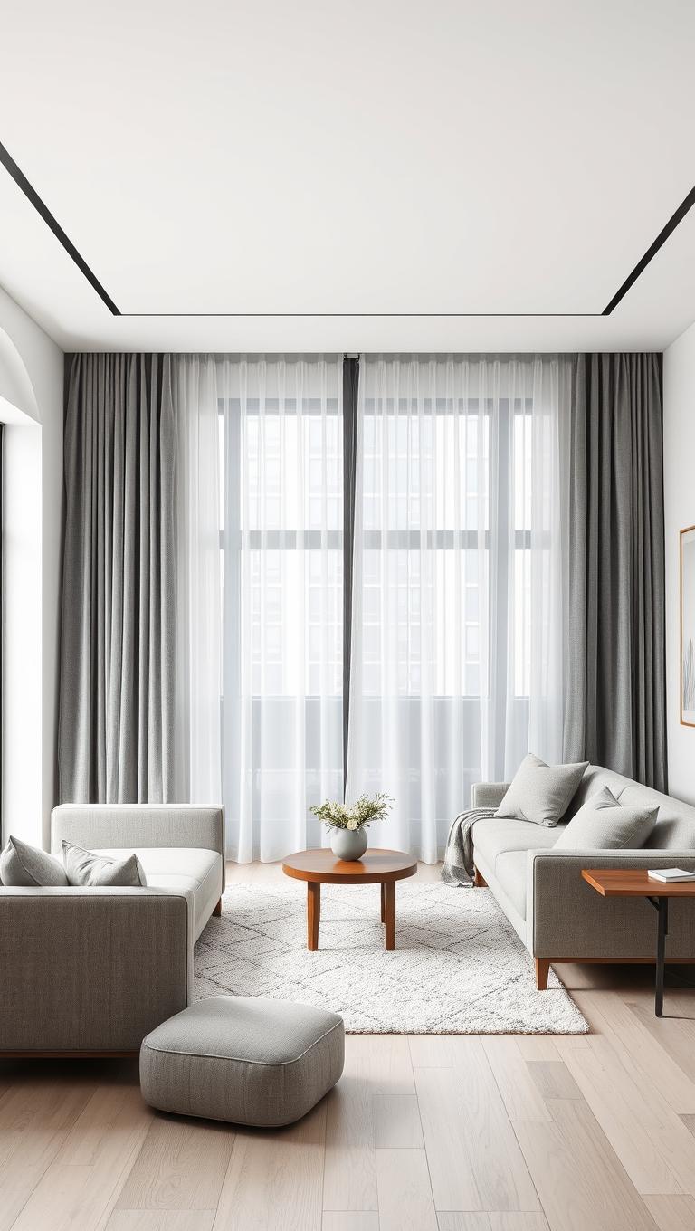 19. Windows with Grey Drapery