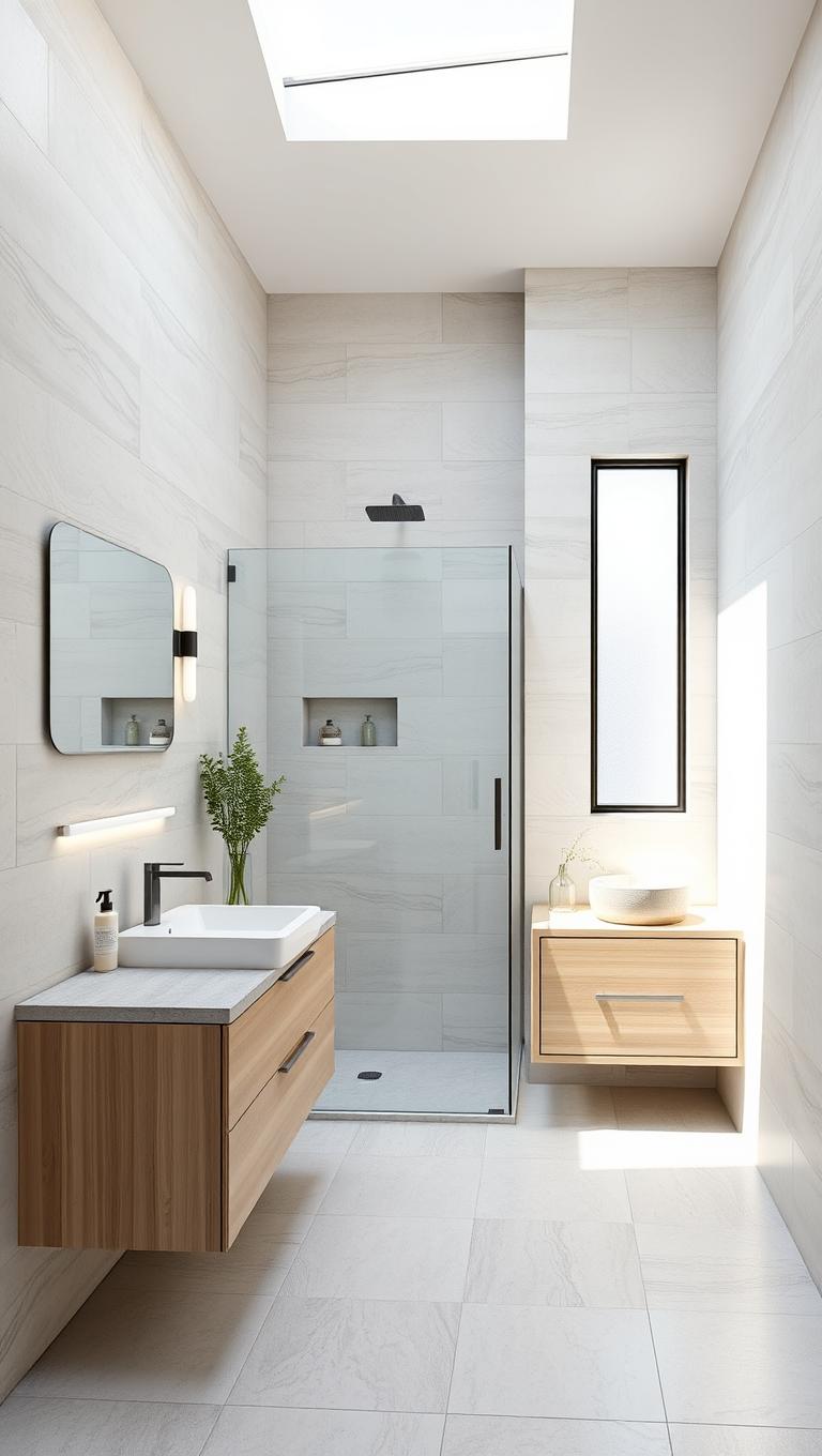 2. Large Format Porcelain for a Seamless Look