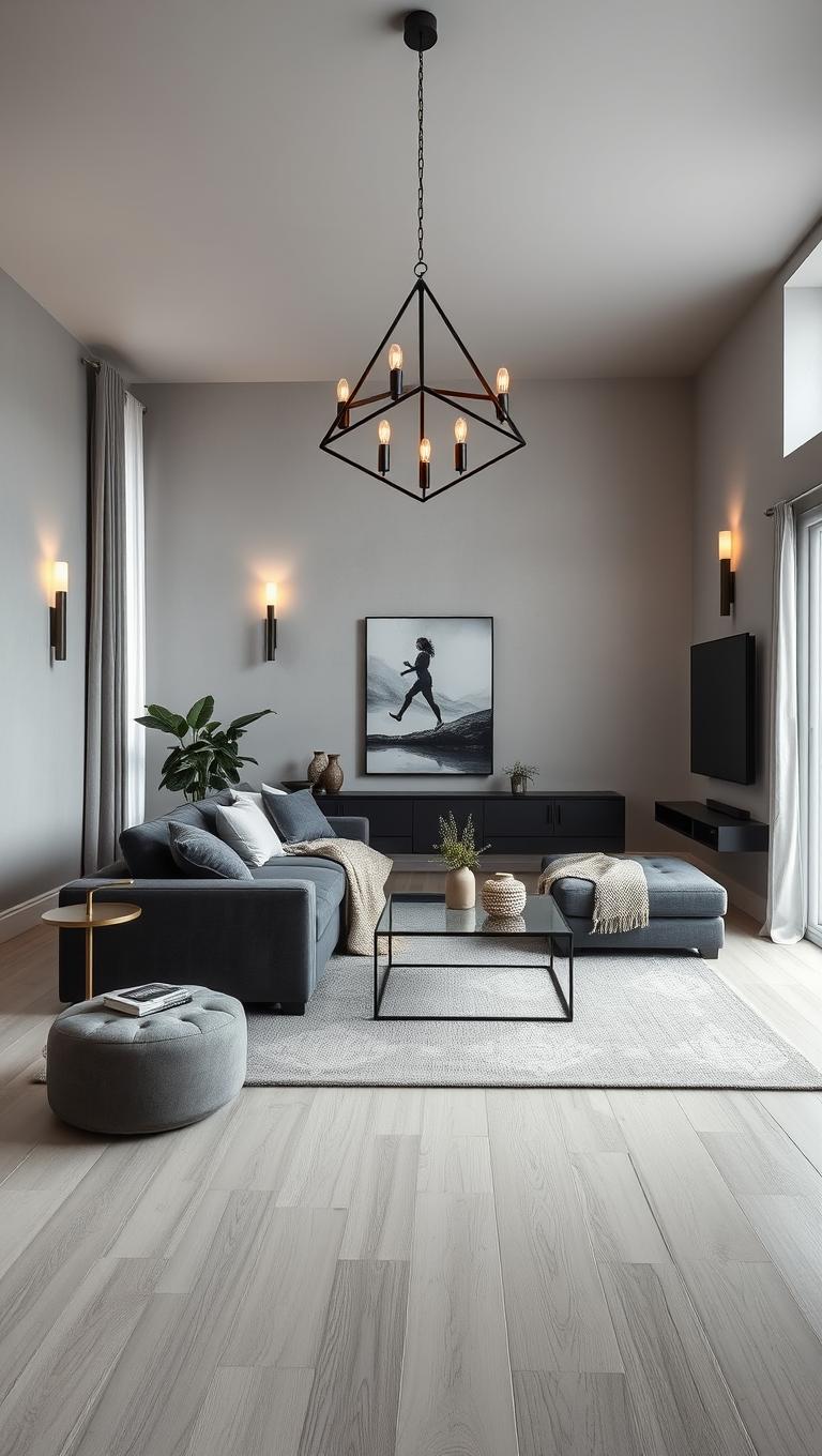 20. Statement Lighting in Grey Room