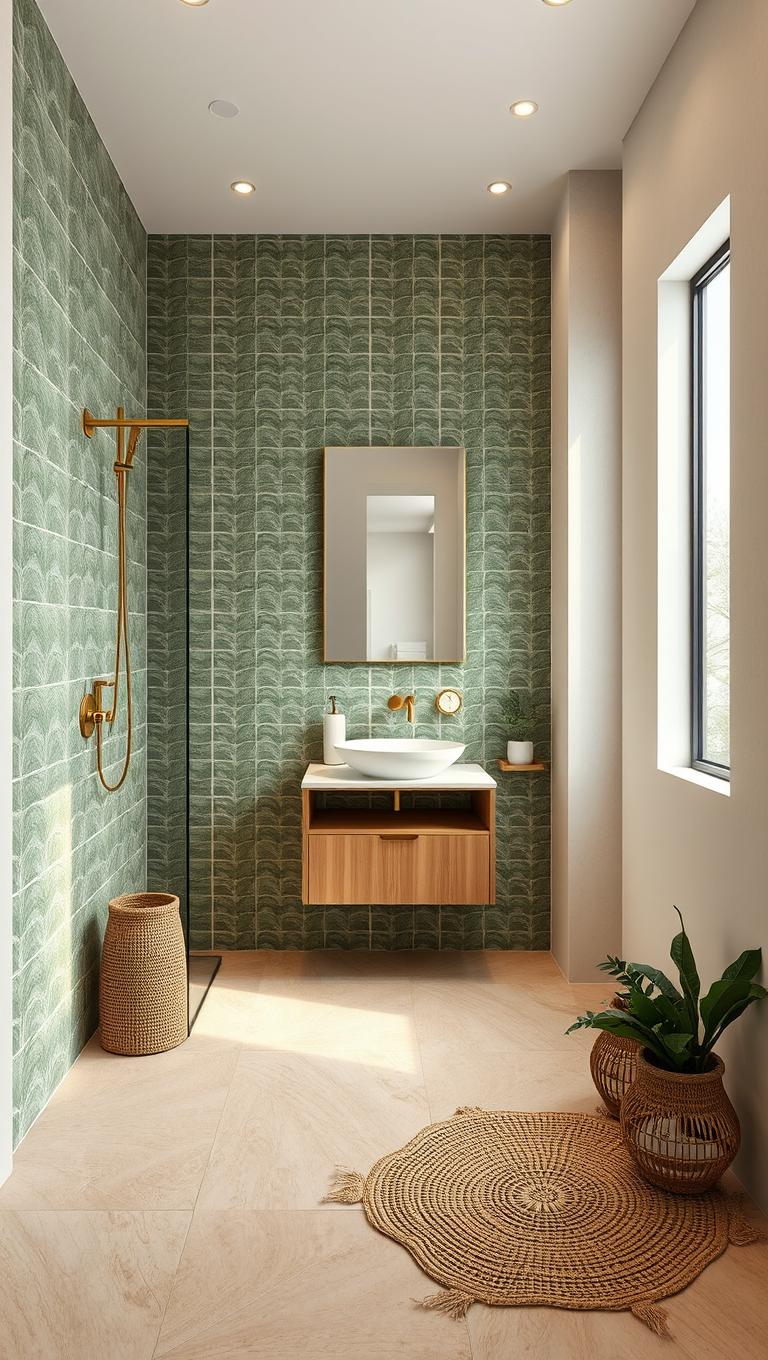 21. Biophilic Green Tiles to Bring Freshness