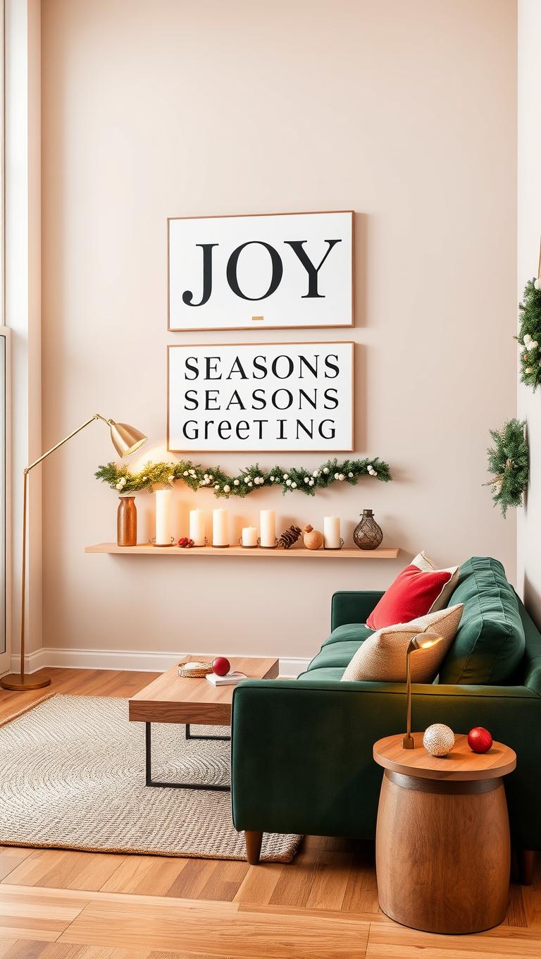 21. Holiday Signage with Simple Typographic Art