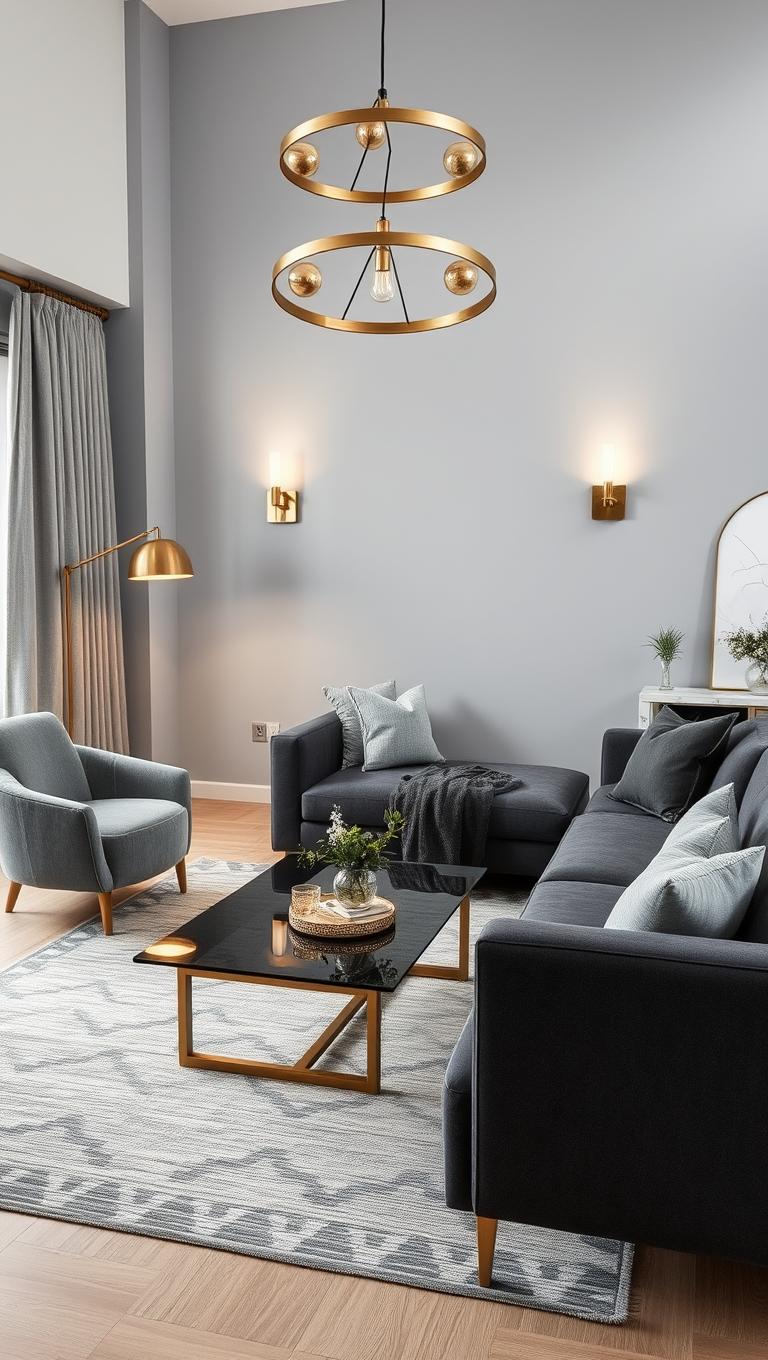 24. Grey and Brass Lighting