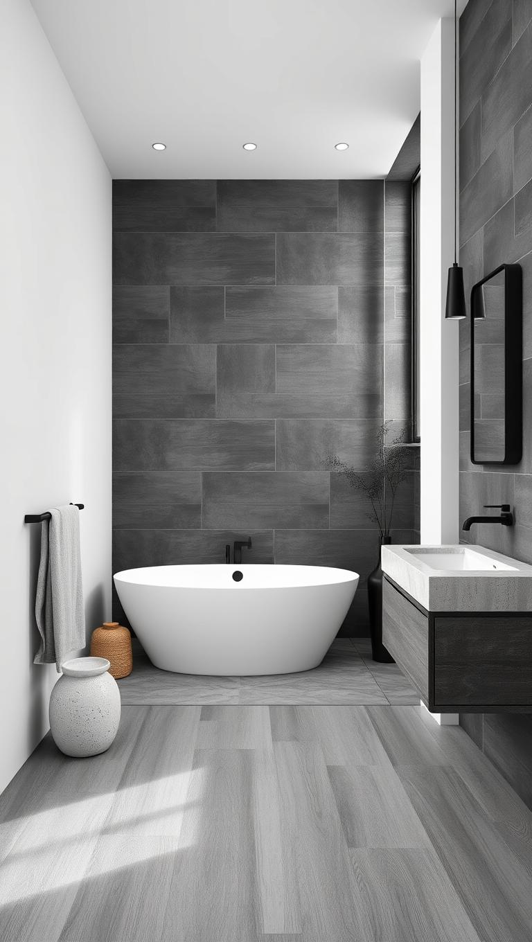 24. Monochrome Decor with Textural Contrast