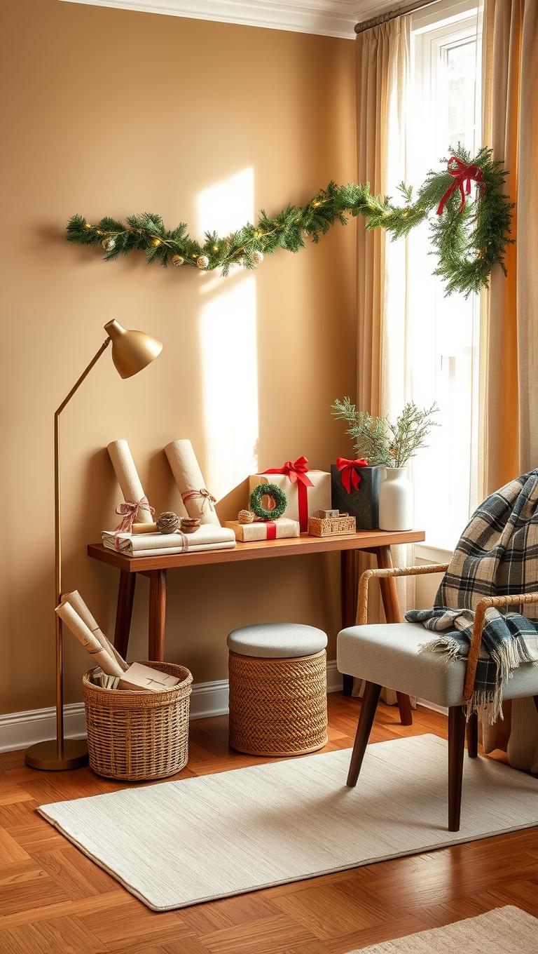 25. Gift Wrapping Station in Living Room Corner