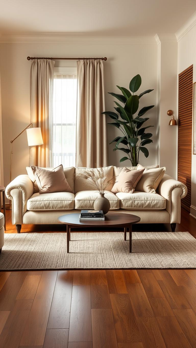 27. Faux Fur Upholstered Sofa for Cozy