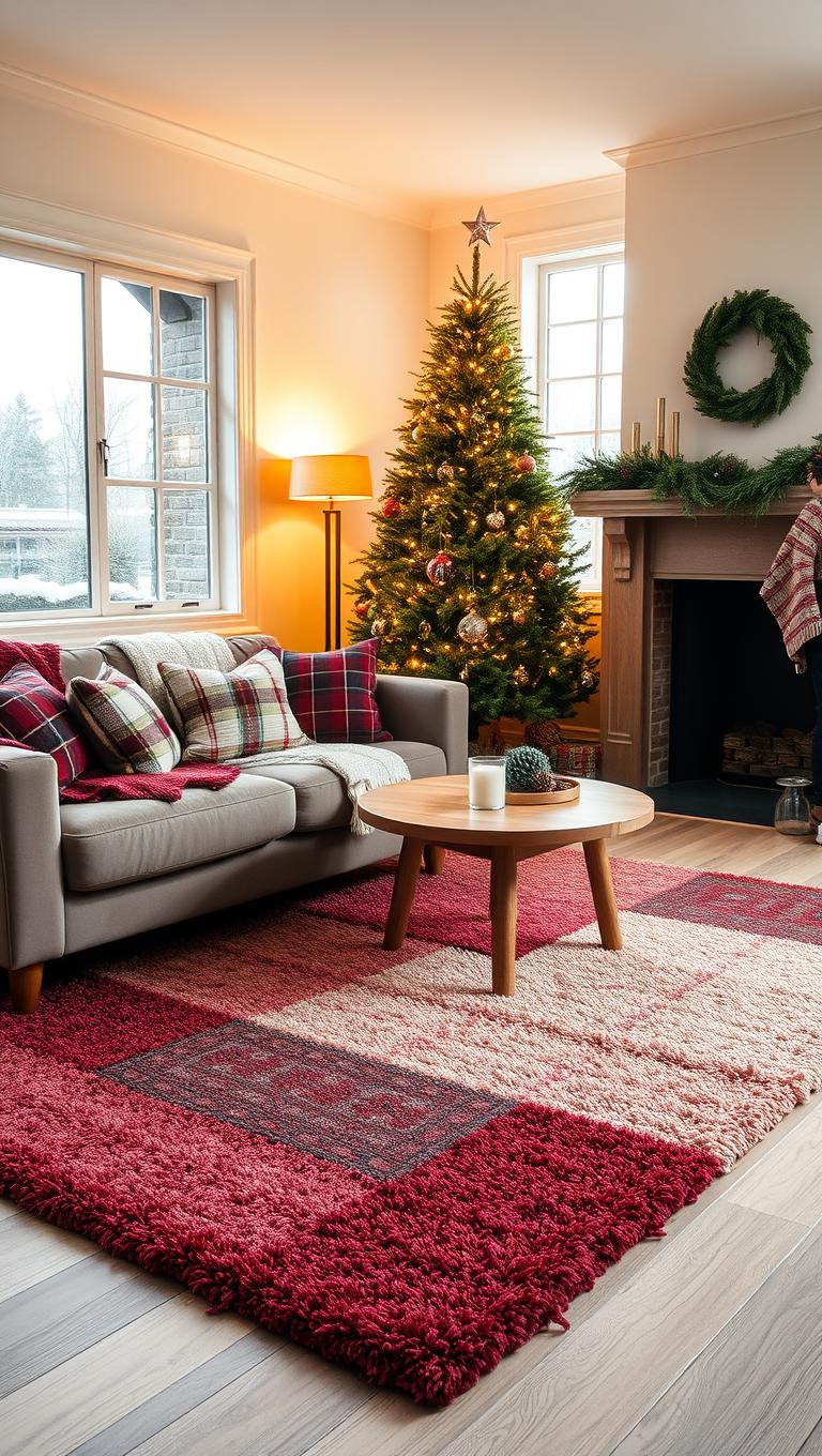 27. Plush Area Rug with Seasonal Colors