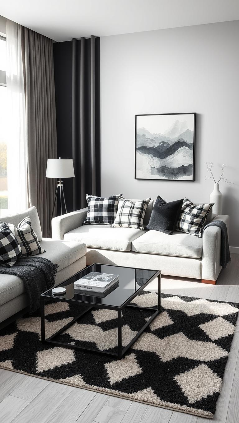 28. Monochrome with Patterned Textiles