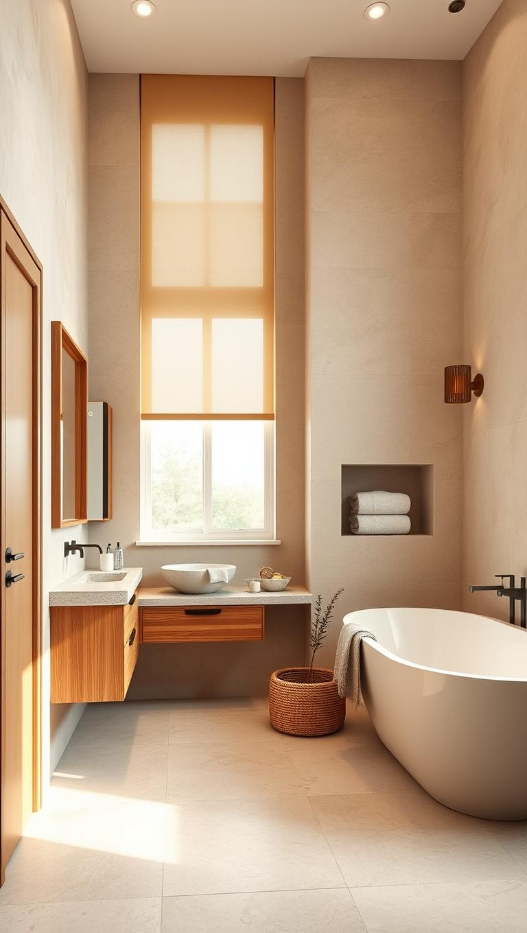 28. Natural Stone Floors for Warm Look