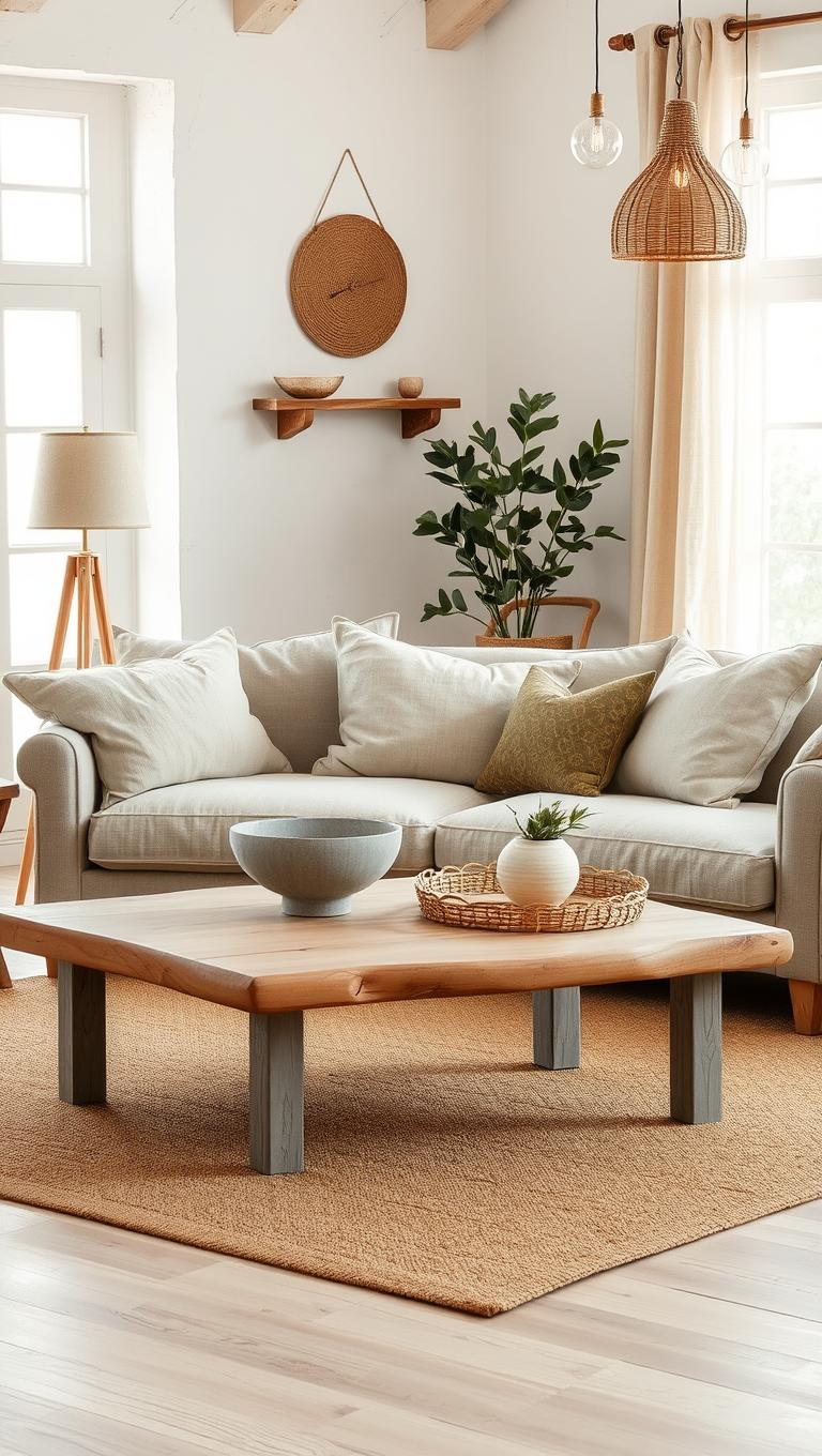 28. Weathered Linen Look Sofa for Outdoor Inspired Indoors