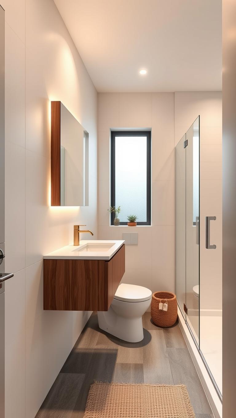 3. Floating Vanity to Create Space