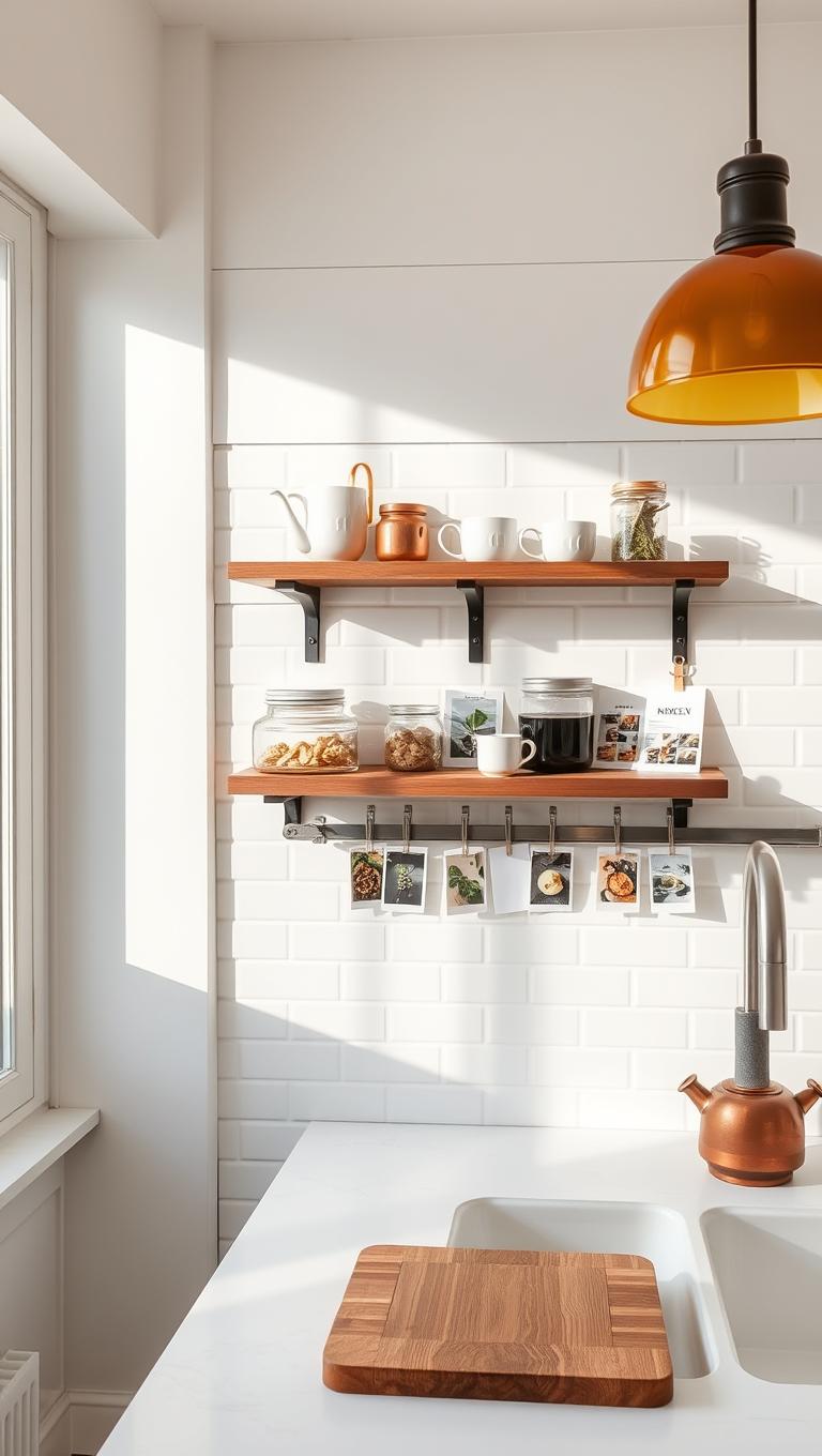 3. Open Shelving with Photo Clips