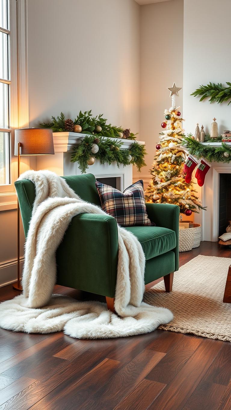 30. Faux Fur Throw Over Armchair