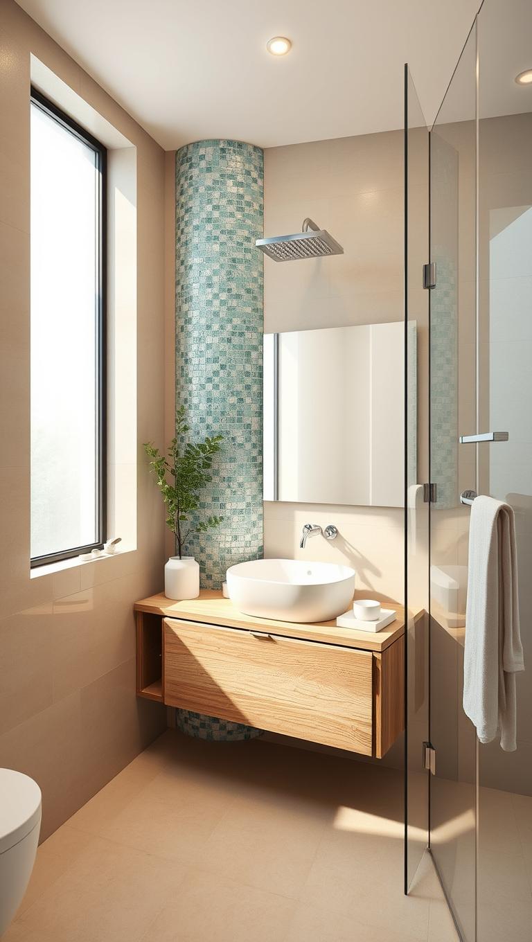 30. Glass Tile Accents for Light Play