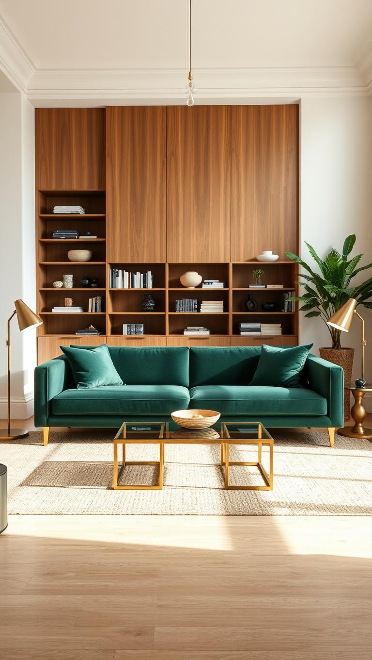 36. Plush Velvet Sofa with Narrow Arms