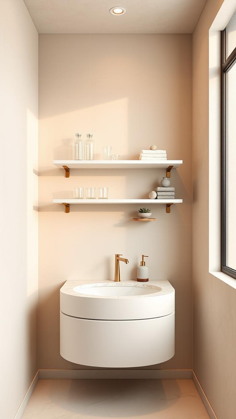 37. Floating Shelves with Hidden Brackets