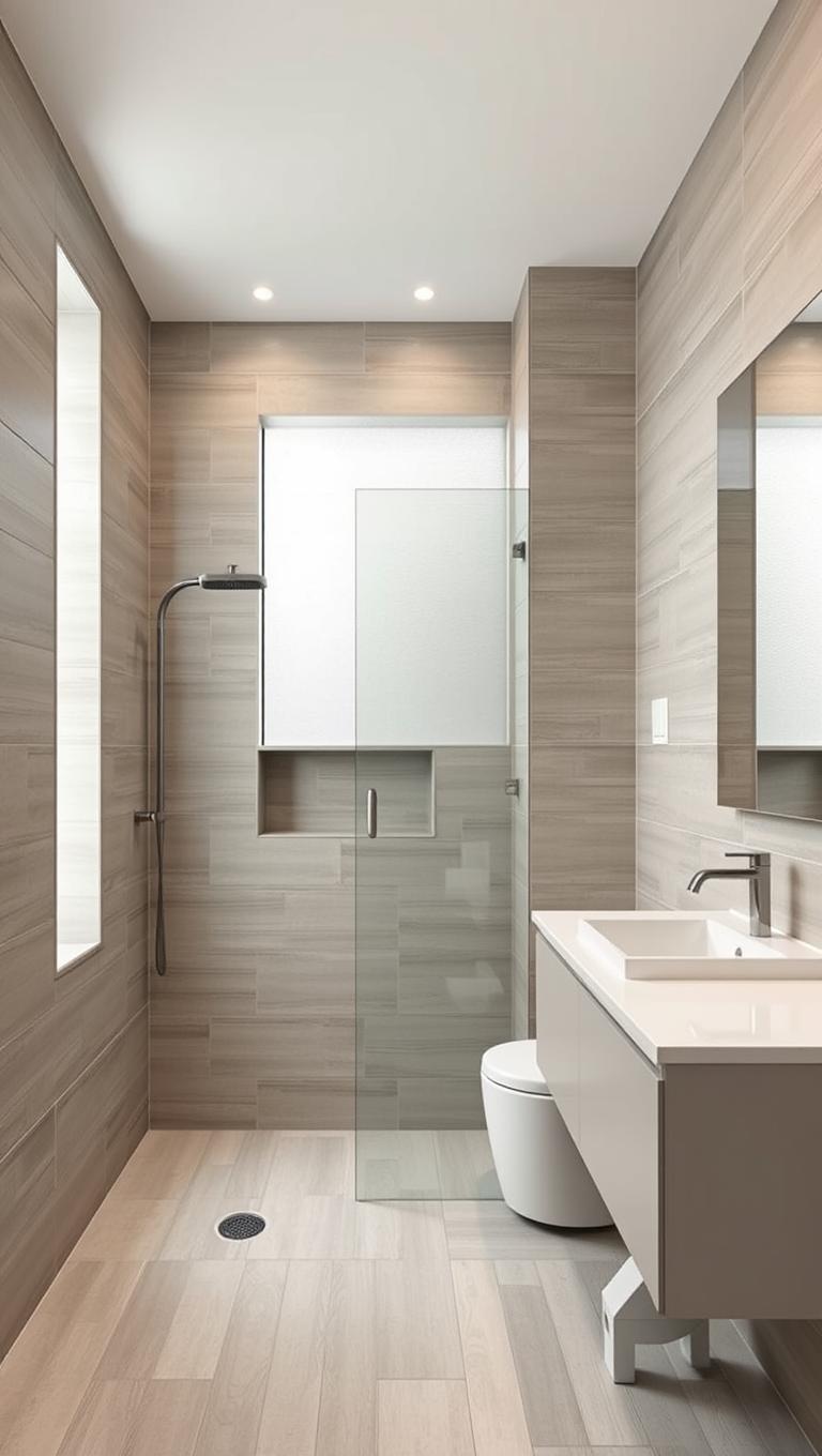 38. Floor to Ceiling Tile Coverage for Cohesive Walls