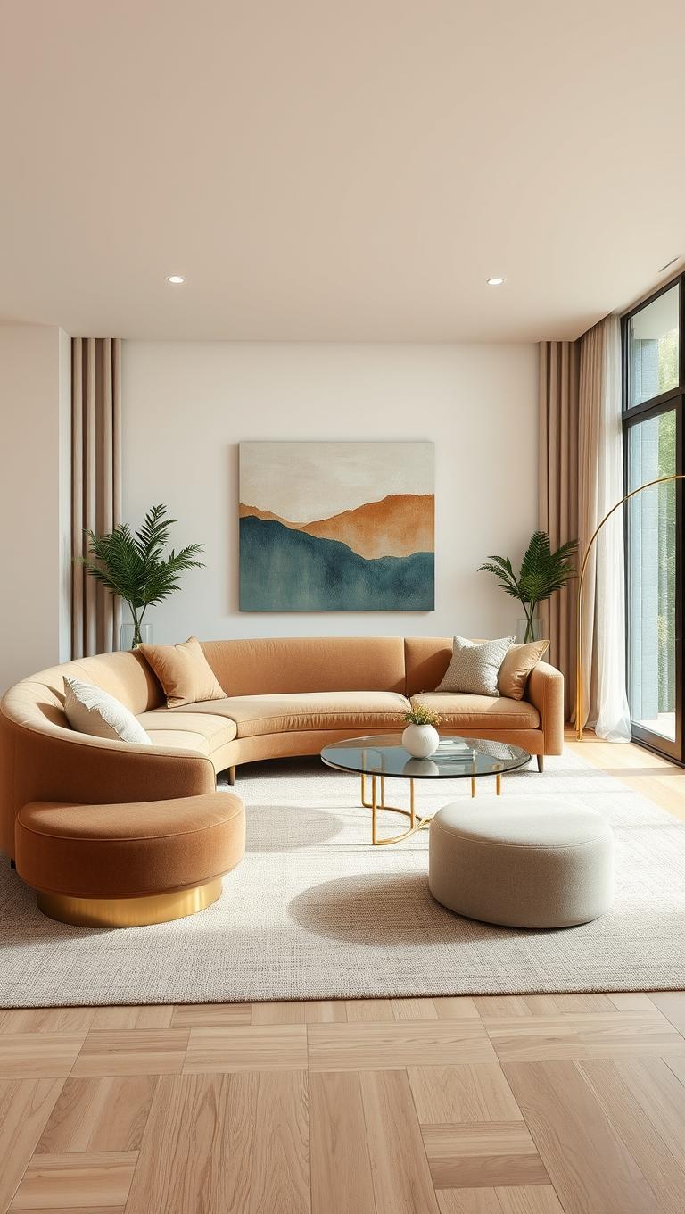 4. Curved Sofa for Flowing Space