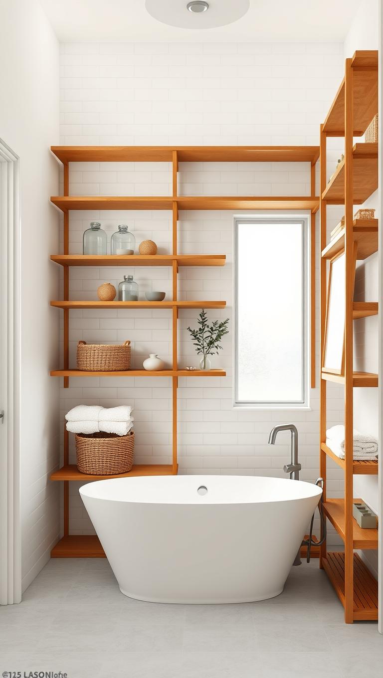 4. Open Shelving for Airy Storage