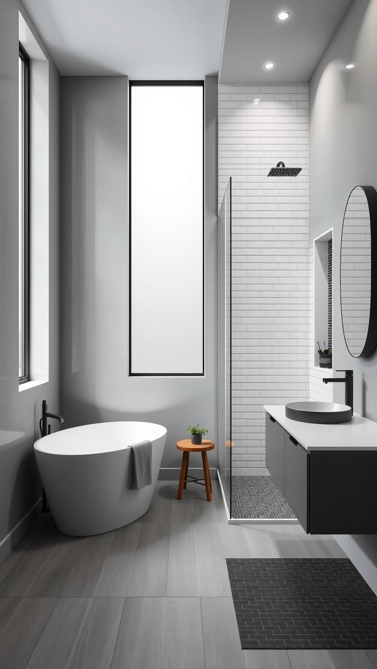 40. Monochrome Palette for a Calm Spa Vibe