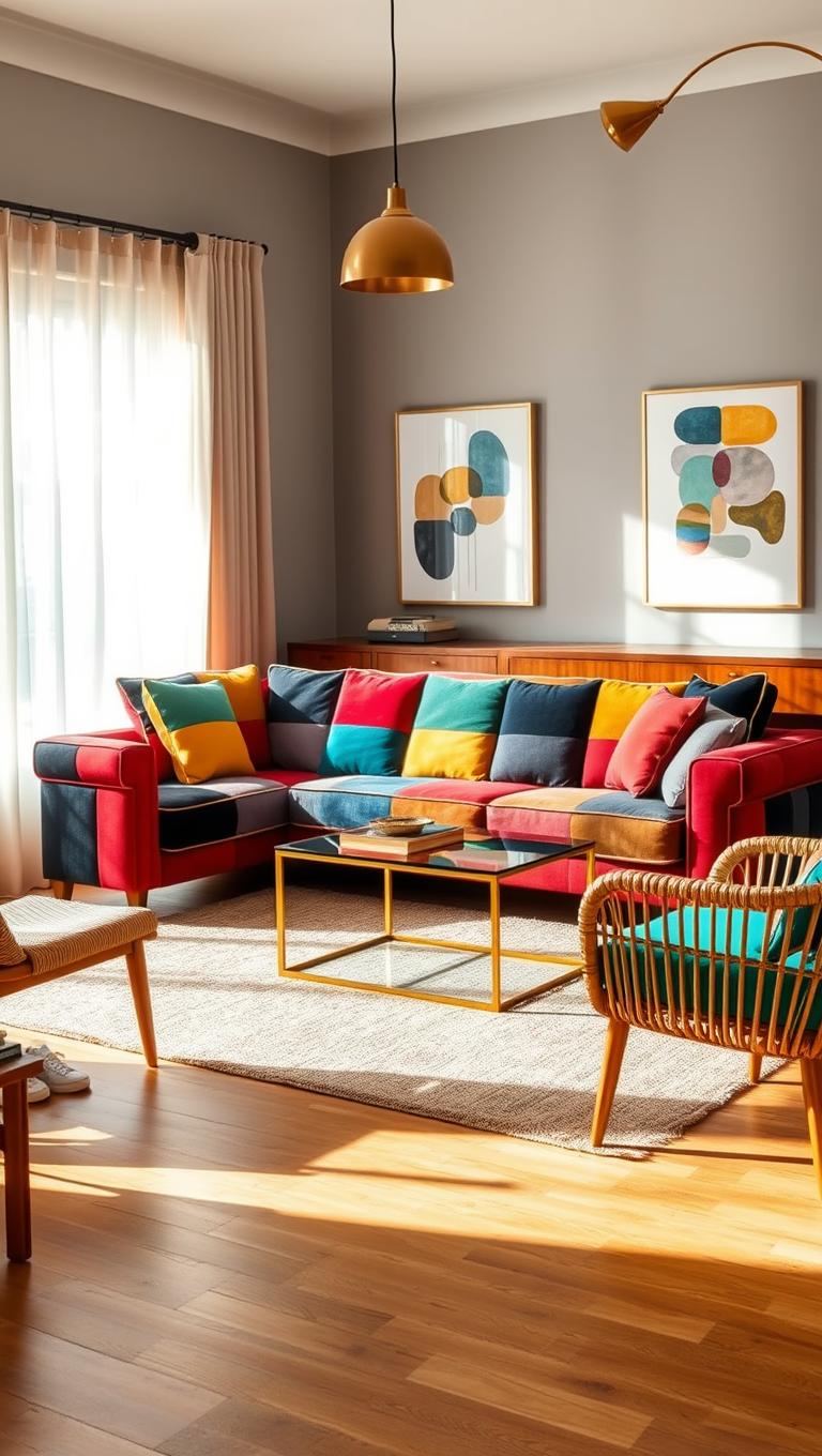 41. Multi Colored Patchwork Sofa