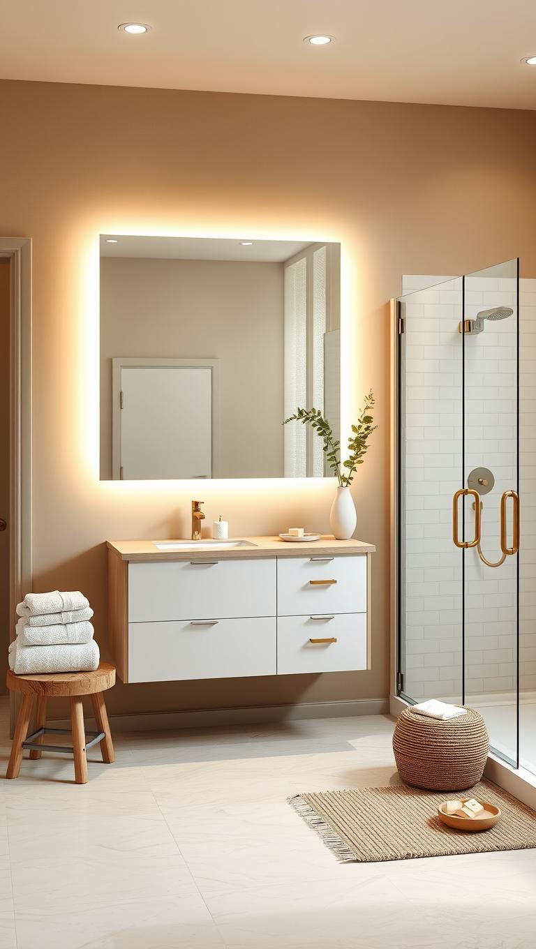 5. Large Mirror with Soft Backlight