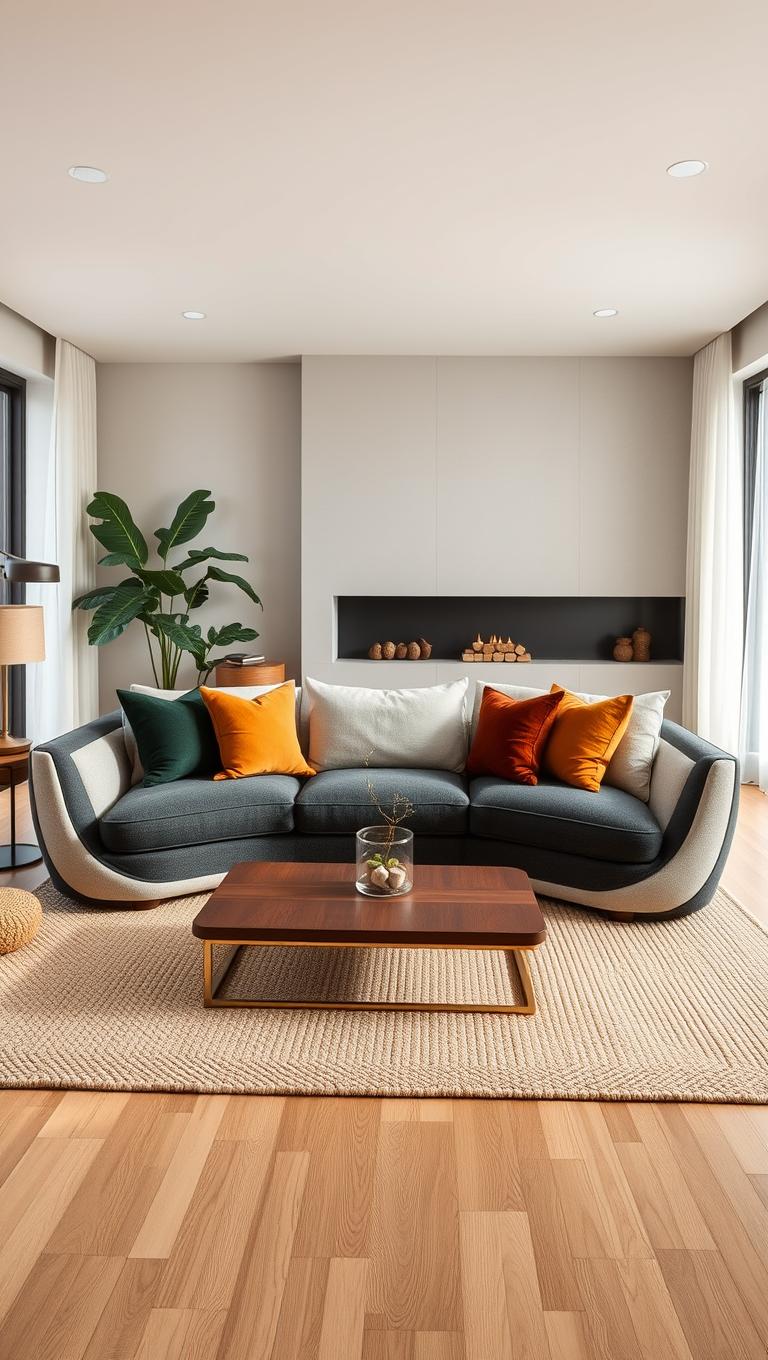 5. Two Tone Sofa with Contrasting Cushions