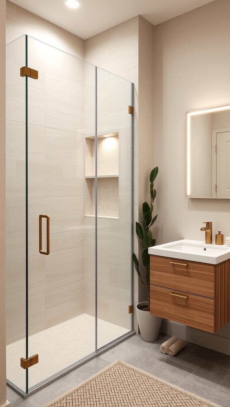 6. Recessed Shower Niche with Built In Shelves