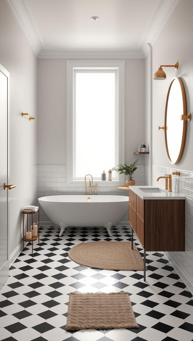 7. Checkerboard Floor for Retro Chic
