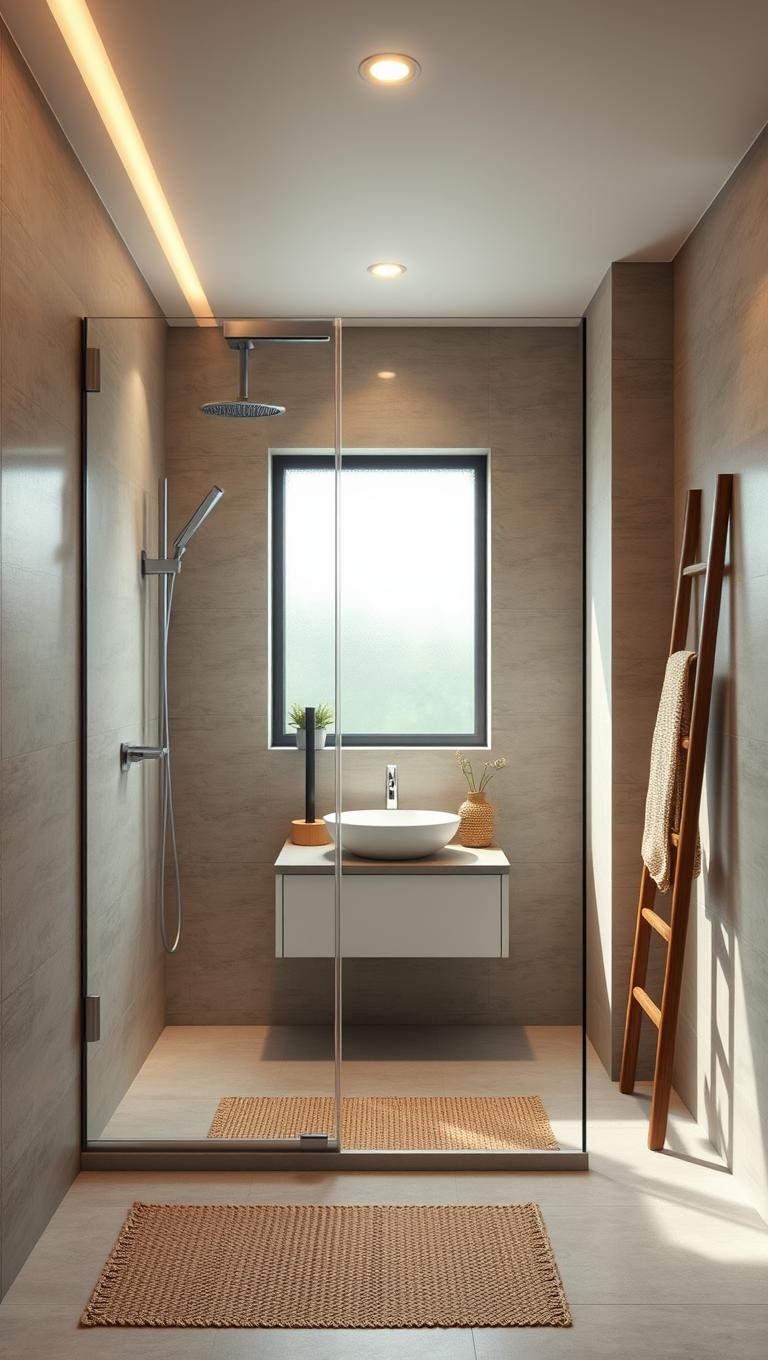 7. Frameless Glass Shower Enclosure