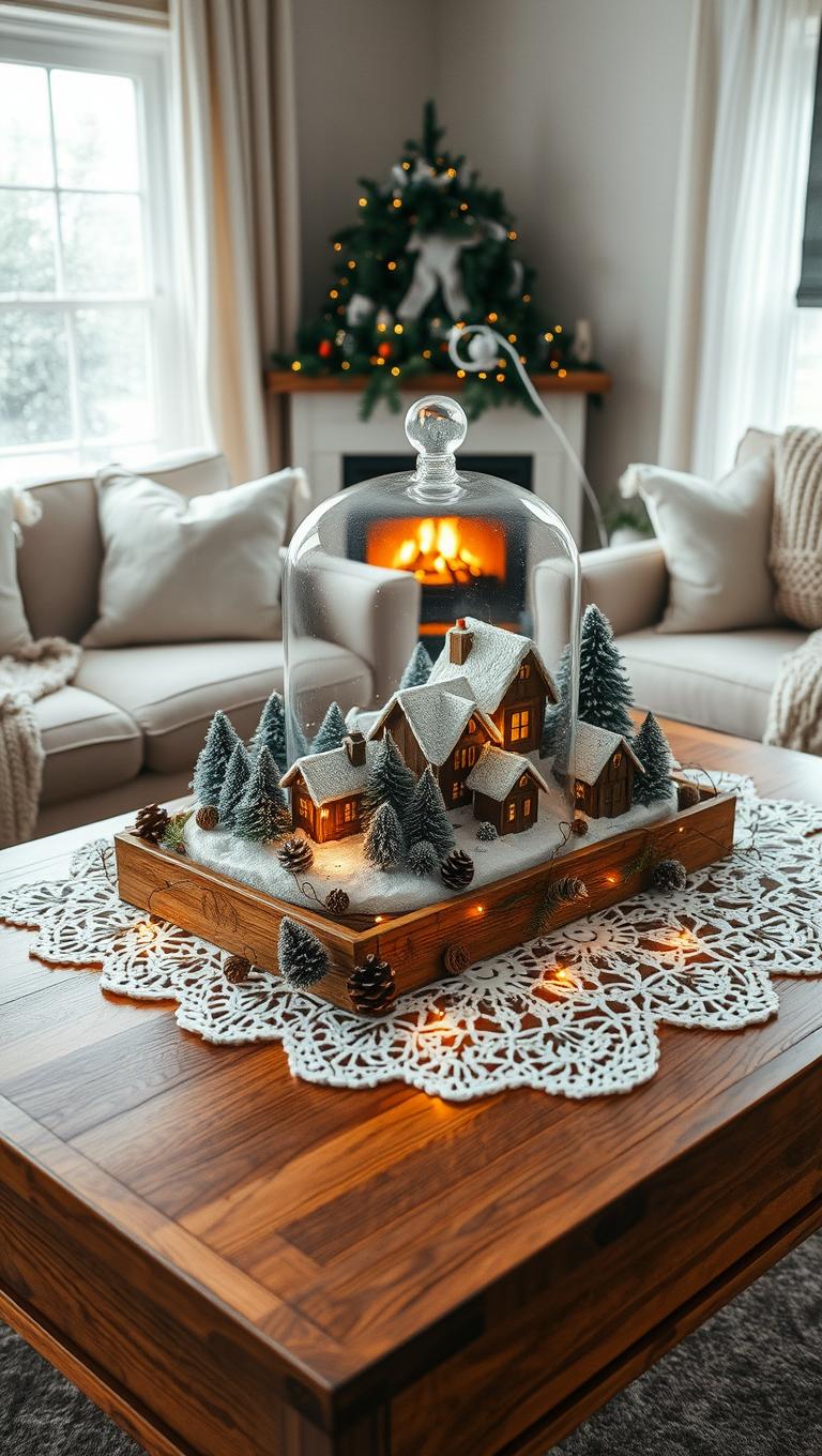 7. Snow Scene Table Centerpiece with Mini Villages