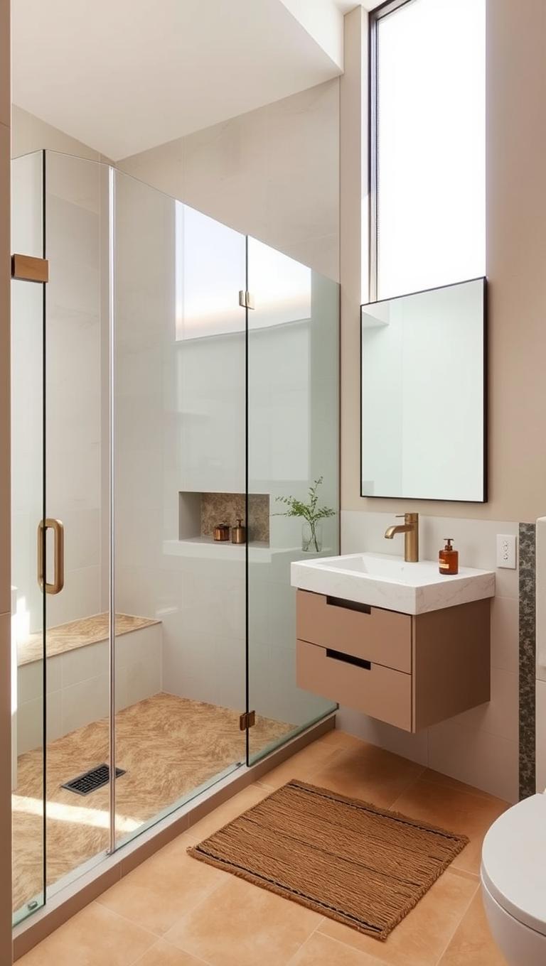 8. Frameless Glass Shower Enclosure