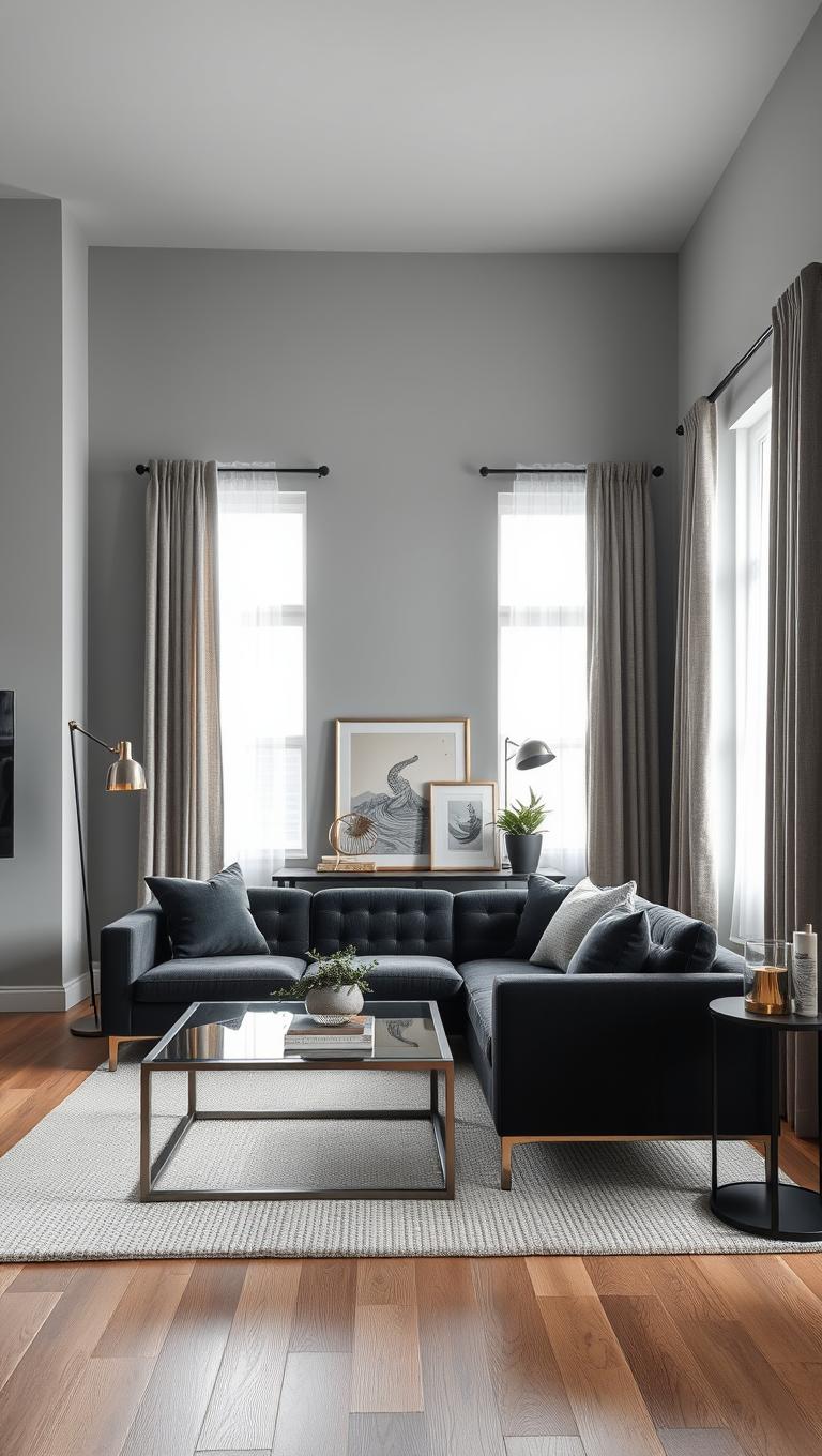 8. Grey with Metallic Accents