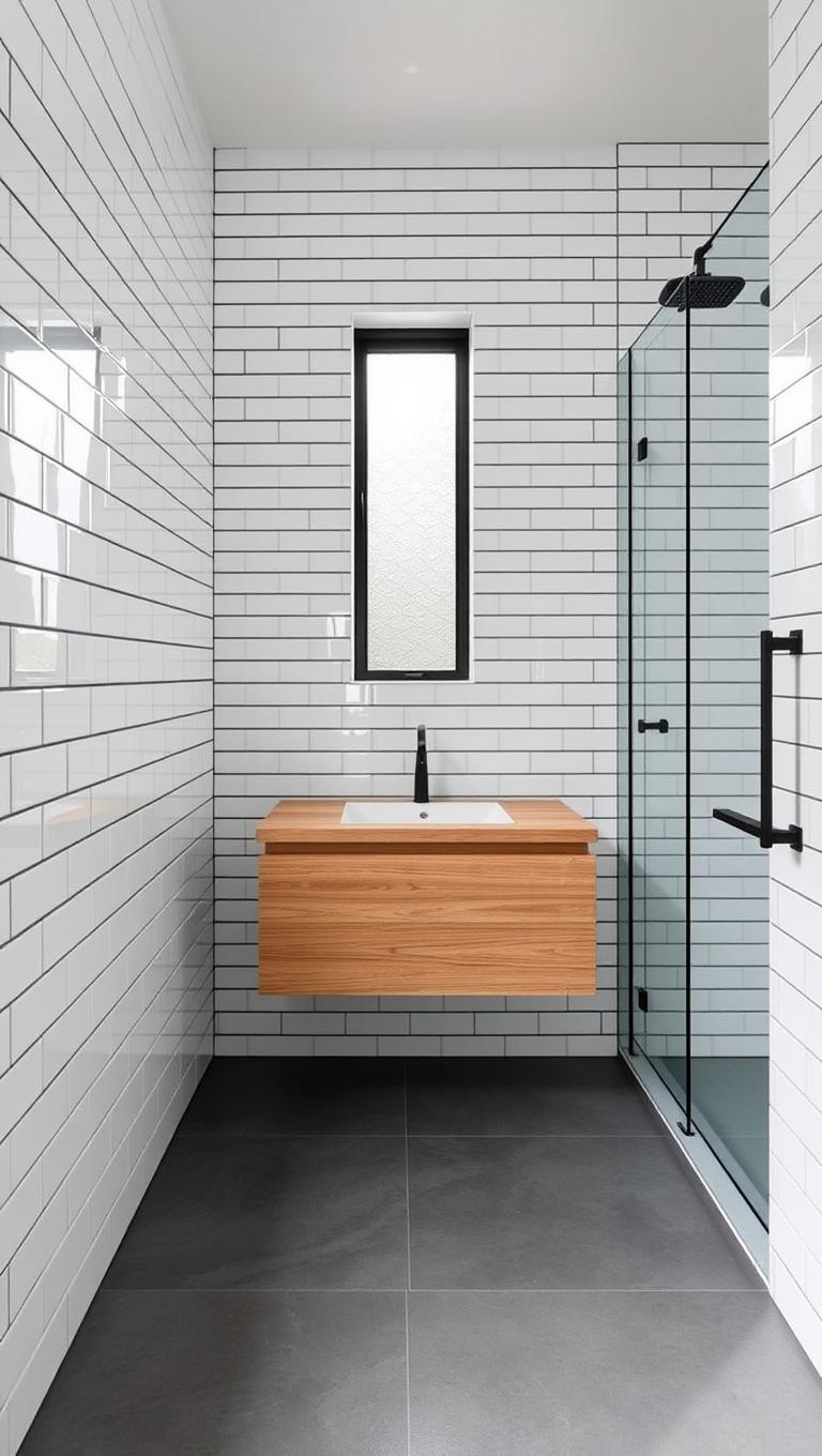 8. Subway Tiles with Dark Contrasting Grout
