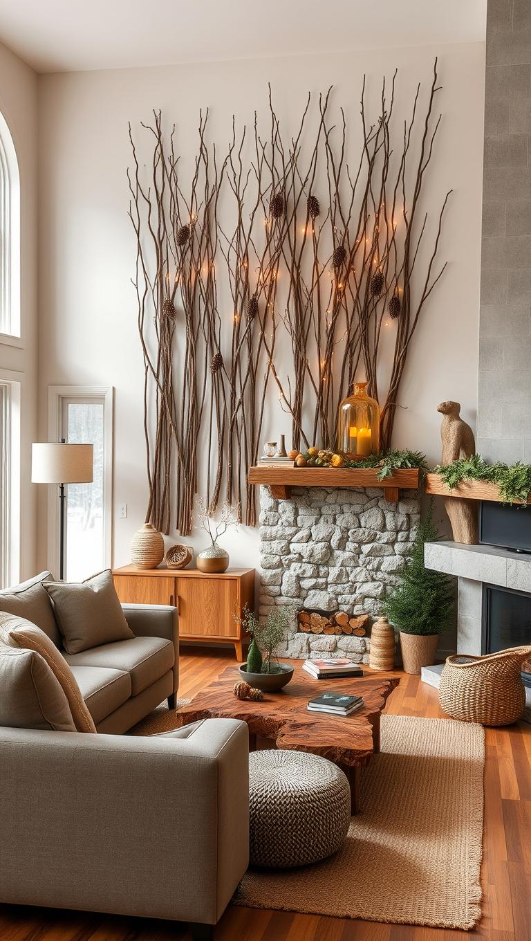 8. Tree Branch Wall Art and Natural Decor